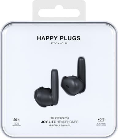 Happy Plugs Joy Lite true helt trådløse in-ear hodetelefoner (sort)