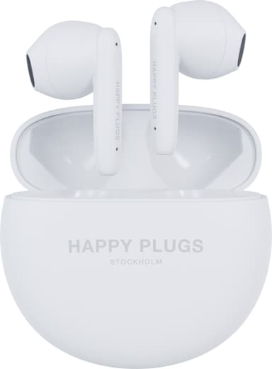 Happy Plugs Joy Lite helt trådløse in-ear hodetelefoner (hvit)