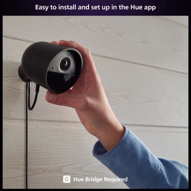 Philips Hue sikkerhetskamera (kablet/sort)