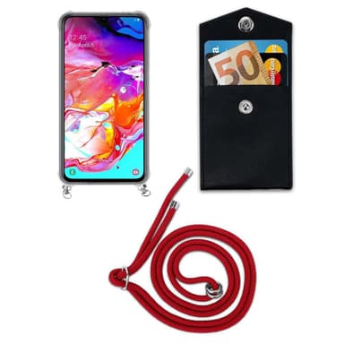 Samsung Galaxy A70 / A70s Deksel med Halskjede (rød)