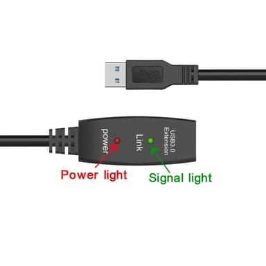 NÖRDIC Active 20m USB3.1 skjøtekabel 5Gbps USB A hann til hunn for Xbox, PS5, Oculus, skriver, skanner, Playstation, VR USB-forlengelseskabel