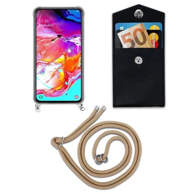 Samsung Galaxy A70 / A70s Deksel med Halskjede (brun)