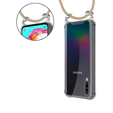 Samsung Galaxy A70 / A70s Deksel med Halskjede (brun)