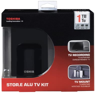 Toshiba Stor.E ALU bærbar 1 TB harddisk TV kit