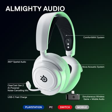SteelSeries Arctis Nova 7X trådløst gaming headset (hvit)