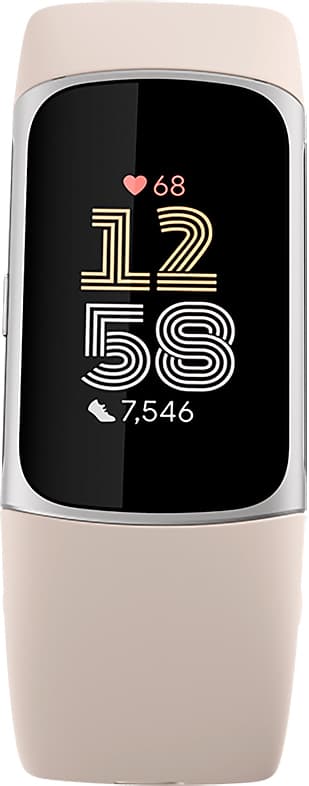 Fitbit Charge 6 aktivitetsarmbånd (sølv/beige)