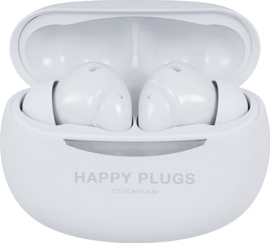 Happy Plugs Joy Pro helt trådløse in-ear hodetelefoner (hvit)