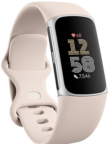 Fitbit Charge 6 aktivitetsarmbånd (sølv/beige)
