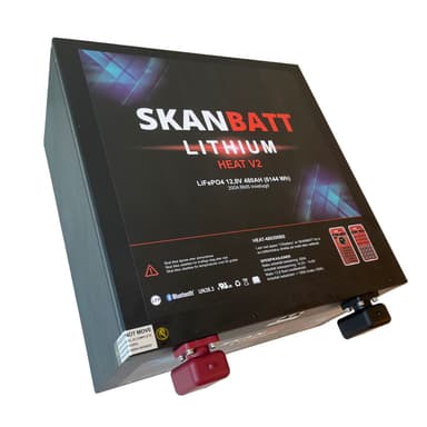 SKANBATT V2 Bobil ""Under setet"" modell 12V 480Ah - 150A BMS - HEAT - Bluetooth