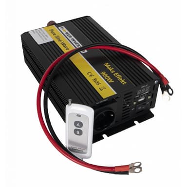 POWER Inverter 12V 900W Ren Sinus - m/fjernkontroll