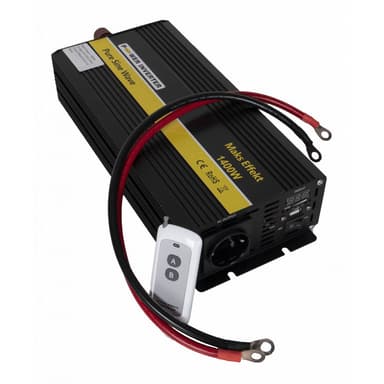 POWER Inverter 12V 1400W Ren Sinus - m/fjernkontroll