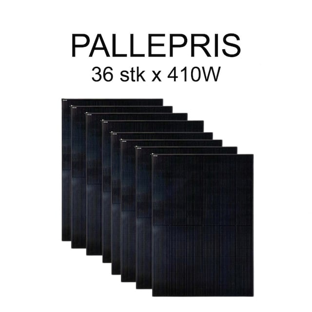 PALLEPRIS - 36stk - CSUN Solcellepanel 410W - All black - PERC - A Grade - 7200pa - Half Cut - 1724x1134x30mm
