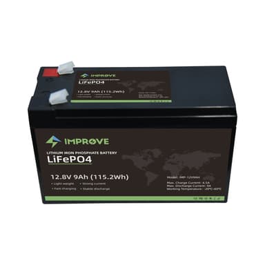 IMPROVE Lithium Batteri 12V 9Ah (LiFePO4) BMS 9A