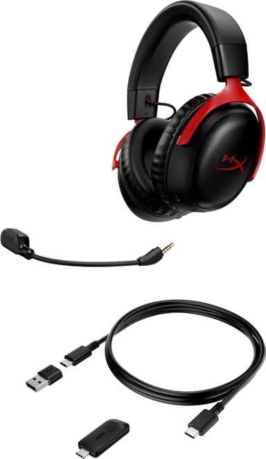 HyperX Cloud III Wireless gaming headset (sort/rød)