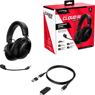 HyperX Cloud III Wireless gaming headset (sort)