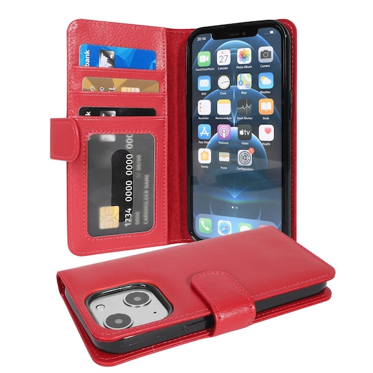 iPhone 13 MINI lommebokdeksel case (rød)