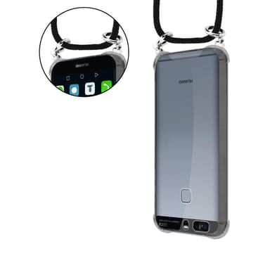 Huawei P9 Deksel med Halskjede (svart)