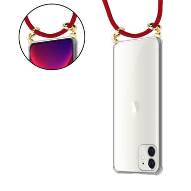 iPhone 12 MINI Deksel med Halskjede (rød)