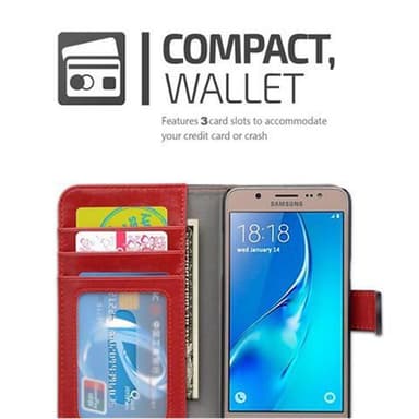 Samsung Galaxy J5 2016 lommebokdeksel cover (rød)