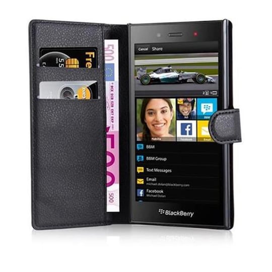 Blackberry Z3 lommebokdeksel etui (svart)