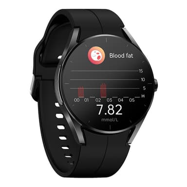 Smartklokke med EKG-hjerteovervåking/Bluetooth-ringing/blodsukkermåling Sølv
