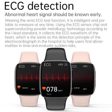 Smartklokke med blodtrykk, puls Rosa