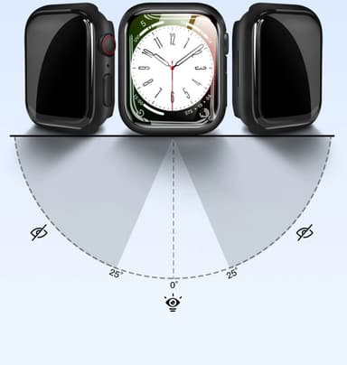 INF Personverndeksel med skjermbeskytter i herdet glass for Apple Watch 9 Sort 45 mm