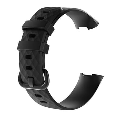 Svart Silikonbånd til Fitbit Charge 3 / Charge 3 SE - S