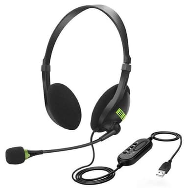 USB-headset med volumkontroll