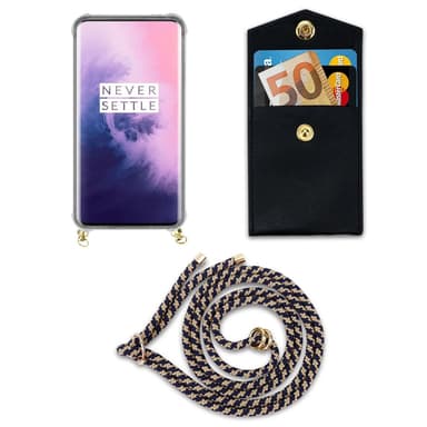 OnePlus 7 PRO Deksel med Halskjede (blå)
