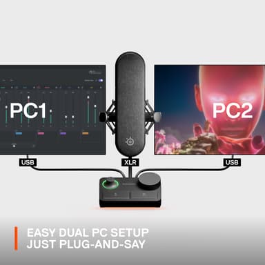 SteelSeries Alias mikrofon med XLR stream mikser
