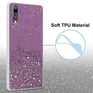 Huawei P20 Silikondeksel Glitter (lilla)