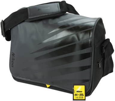Nikon DSLR kameraveske og 16 GB SD-kort