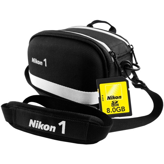 Nikon 1 kameraveske og 8 GB SD-kort