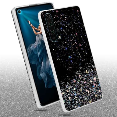 Honor 20 PRO Silikondeksel Glitter (svart)