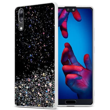 Huawei P20 Silikondeksel Glitter (svart)