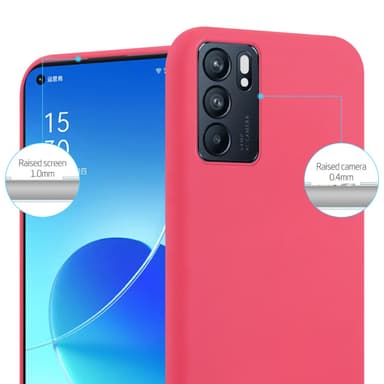 Oppo Reno6 5G silikondeksel cover (rød)