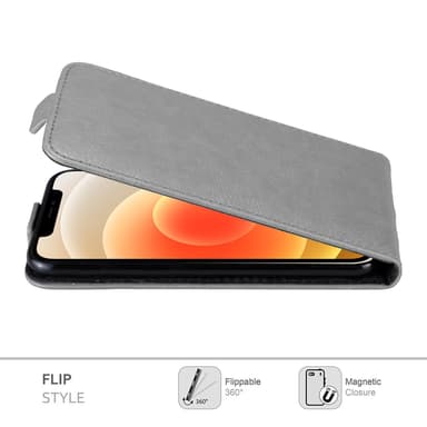 iPhone 12 MINI deksel flip cover (grå)