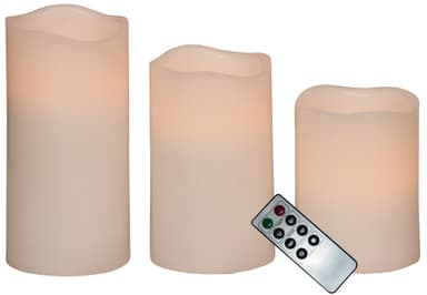 Nordic Season vokslys m/LED-pære 3 stk