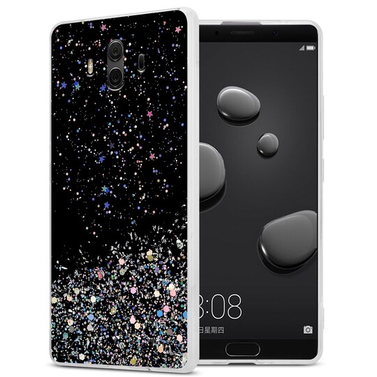 Huawei MATE 10 / NOVA 2i Silikondeksel Glitter (svart)