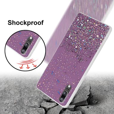 Huawei P20 Silikondeksel Glitter (lilla)