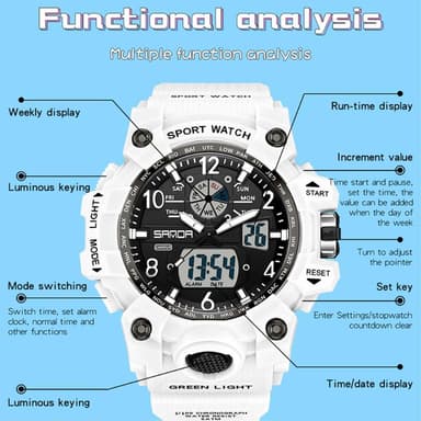 Armbåndsur Armbåndsur Digital vanntett sportsklokke osv