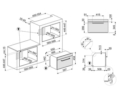 Smeg stekeovn SO4902M1P innebygd