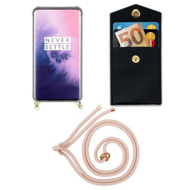OnePlus 7 PRO Deksel med Halskjede (rosa)