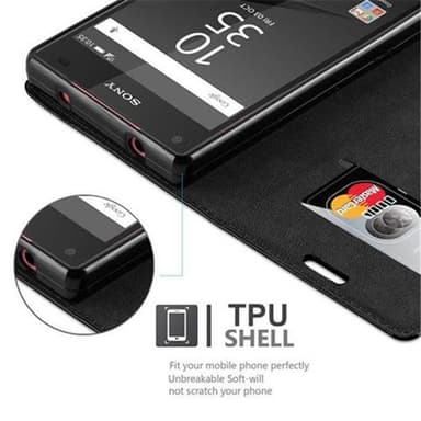 Sony Xperia Z5 COMPACT lommebokdeksel case (svart)