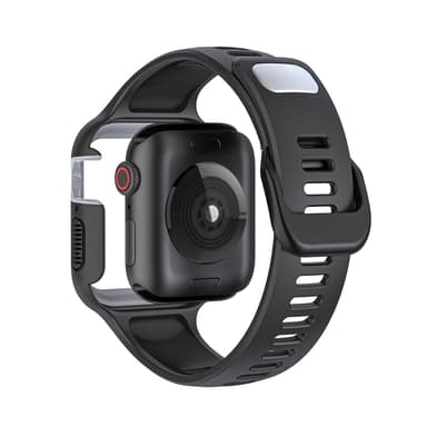 Klokkebånd med skjermbeskytter Svart+grå Apple Watch 4-6 Gen 44mm