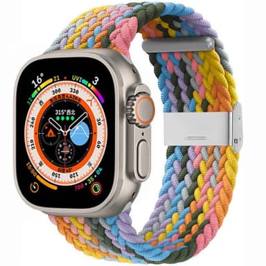 Flettet klokkerem Apple Watch Ultra (49mm) - Light Rainbow