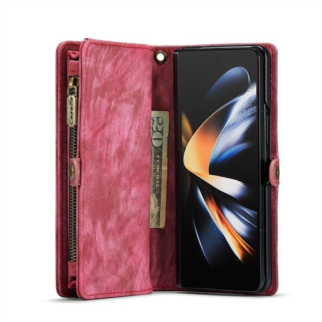 Multi Wallet CaseMe 11-kort Samsung Galaxy Z Fold 4 - Rød