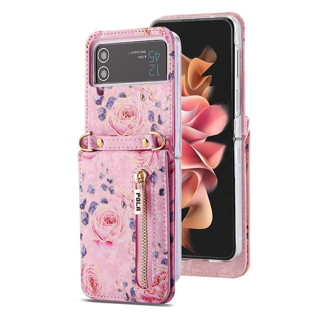 POLA Flower deksel Samsung Galaxy Z Flip 4 - Pink