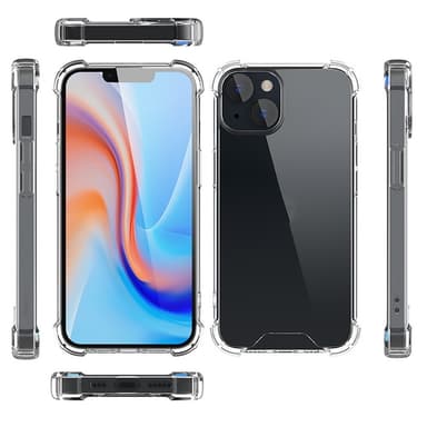 For iPhone 15 dekselveske TPU-ramme+akryl baktelefonveske